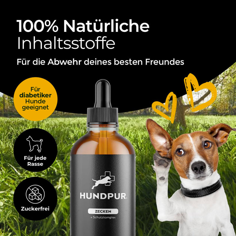 Hundpur tick tincture 50 ml - repellent against ticks - insect spray for dogs - essential oils against ticks, fleas, mites and mosquitoes - made in Germany - BeesActive Australia