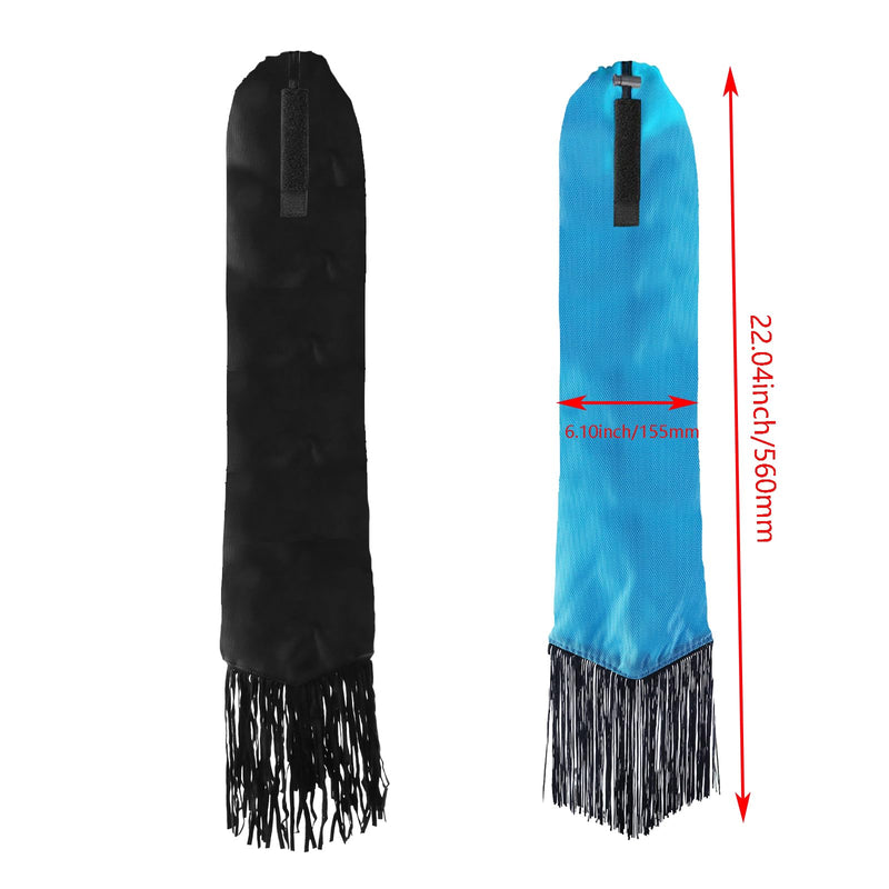2Pcs Horse Tail Bag with Fringe & Snap, Smooth Lightweight Adjustable Fastener Nylon Horse Tail Bag with Fringe, Easy to Wear and Wrap (Blue,Black) - BeesActive Australia