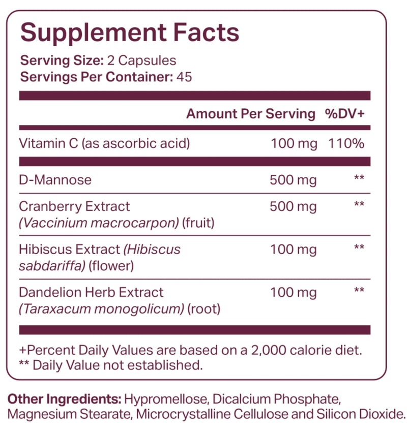 Urinary Tract Health Supplement for Women- Cranberry Extract, D-Mannose Treatment- UTI Prevention, Promote Natural UT Balance, Flush Impurities- Fast Acting, Feminine Female Health-Large 90 Ct - BeesActive Australia