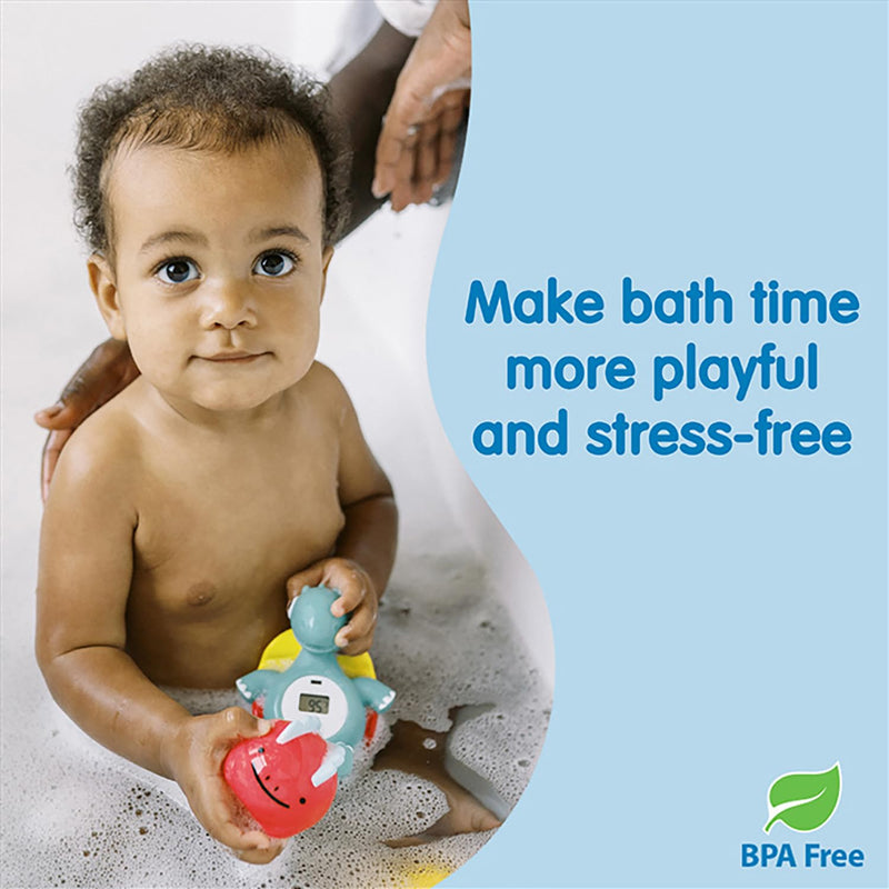 Dr. Brown's CleanUp Temposaurus Floating Bath Thermometer for Accurately Measuring Baby's Bath Water Temperature, BPA Free Temposaurus Bath Thermometer - BeesActive Australia