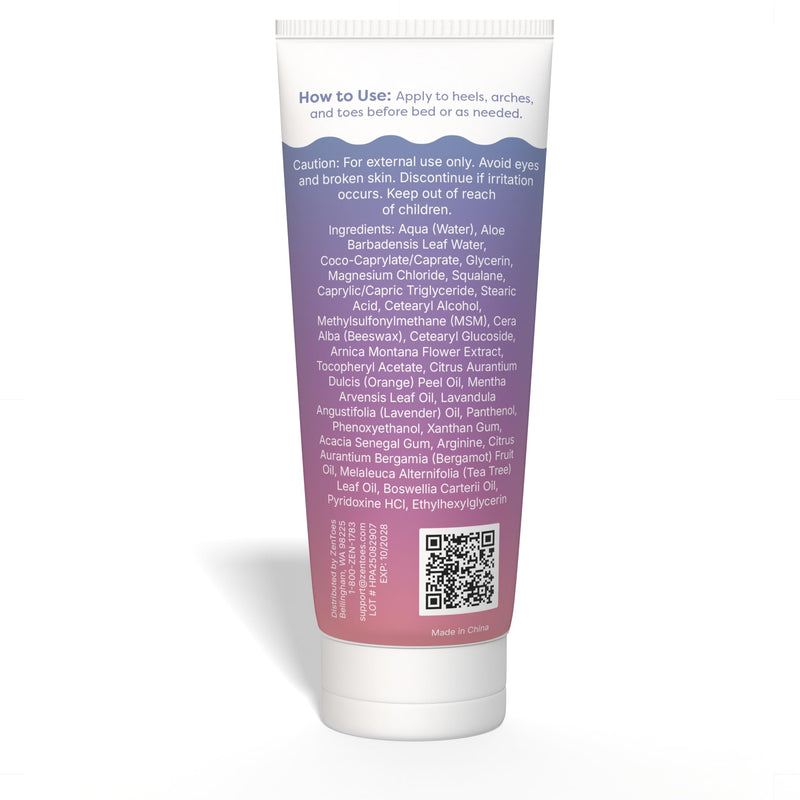 ZenToes Magnesium Cream with Arnica | Relaxation Support & Moisturizing Foot Cream for Legs & Calves | Magnesium Lotion for Feet & Sleep Support | Relaxing Nighttime Foot Balm | 4.2oz 4.2 Ounce (Pack of 1)