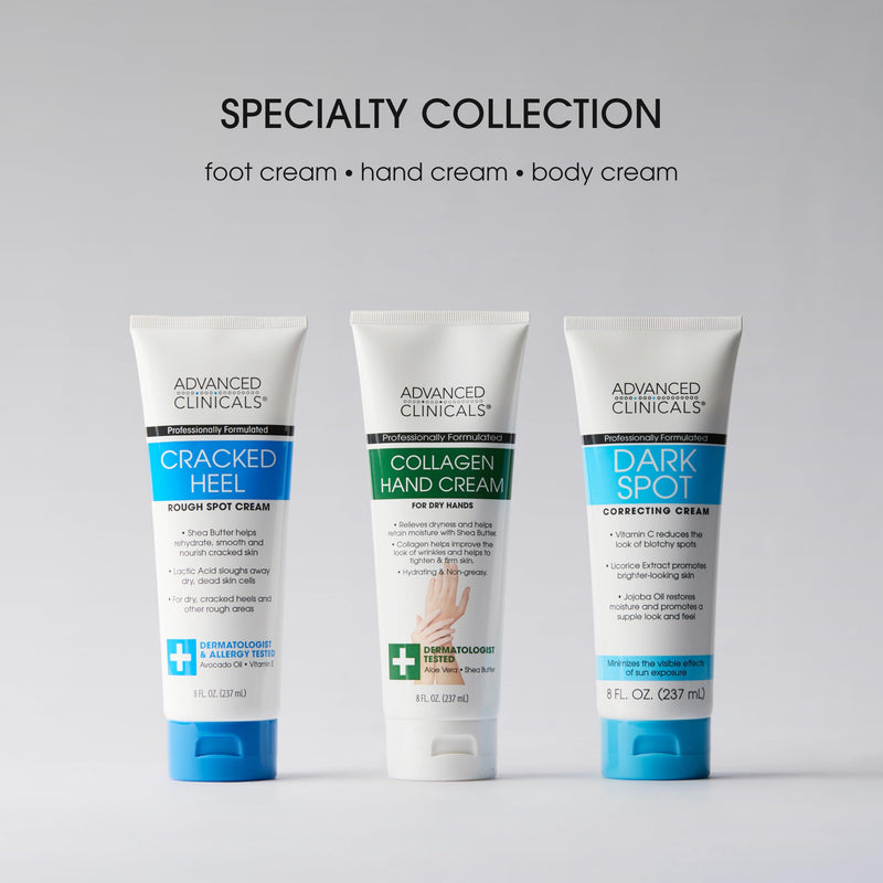Advanced Clinicals Cracked Heel Foot Cream Skin Care Moisturizer Lotion For Feet W/Shea Butter | Helps Heal Cracked Skin, Rough Spots, Calluses, & Dry Skin | Foot Lotion | Hand Lotion| Large 8 Fl Oz 8 Fl Oz (Pack of 1) Cracked Heel Foot Lotion - BeesActive Australia