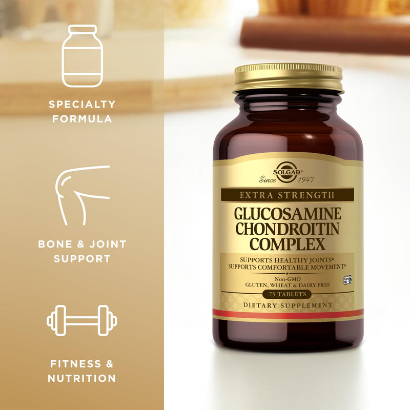 Solgar – Extra Strength Glucosamine Chondroitin Complex, 75 Tablets 75 Count (Pack of 1)