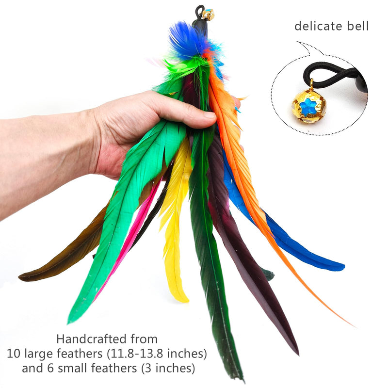 Cat Toy 2PCS Ultra-Long Cat Teaser(50"+38")+9PCS Da Bird Feather Refills,Cat Fishing Pole Toy,Interactive Cat Toys -Retractable Cat Wand Toy and Feather Toys Refills for Indoor Cats 11 PCS Retractable Wand Toy - BeesActive Australia