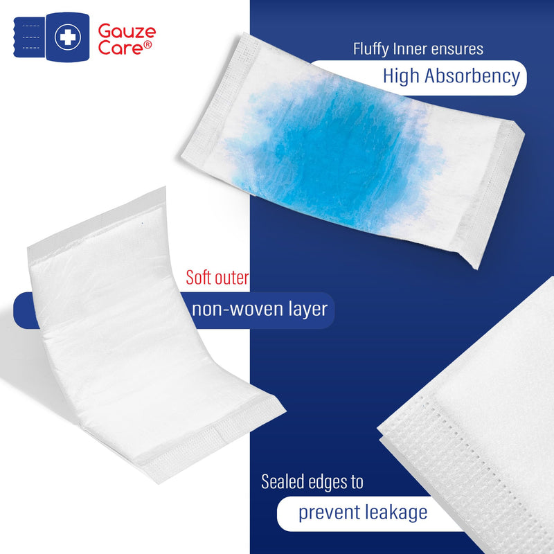 GauzeCare Sterile Abdominal- ABD Combine Pads| 50-Pack, 5 x 9 Inches| Extra Absorbent & Thick, Individually Wrapped Wound Dressing, First Aid Pads| Surgical-Grade, Nonstick- for Heavy Leakage, Post Op 5"x9" (50 Pads)