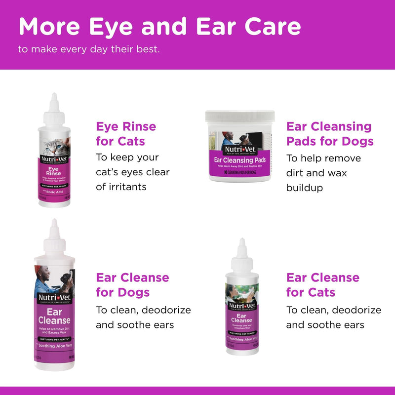 Nutri-Vet Eye Rinse for Dogs, Dog Tear Stain Remover, Eye Wash, Allergy Relief for Pet Puppies, Puppy Supplies, Pet Safe Formula, Vet Formulated, Prevents Infections, 4oz 1 Pack