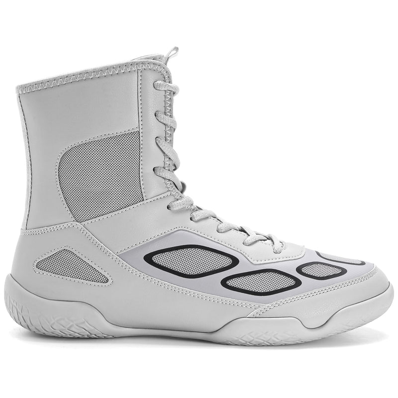 Wrestling Shoes Men Boxing Shoe Fitness High Top Sneakers Wrestling Boots 12 Silver