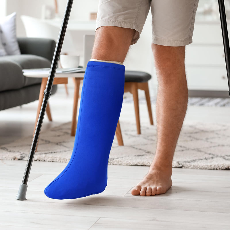 4 Pcs Leg Cast Cover Medium Short Cast Sock Cover Below the Knee Leg Sleeve for Foot Men Women Plaster Stocking Protective(Black, Blue, Gray,Dark Green) Black, Blue, Gray,Dark Green - BeesActive Australia