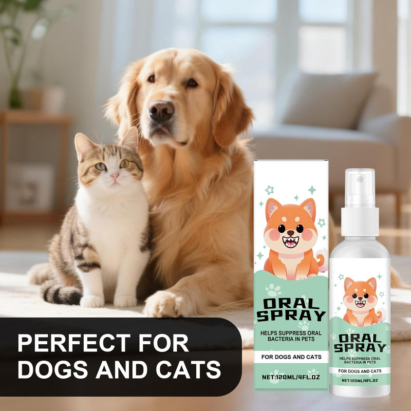 2 Pcs 120ml Dog Breath Freshener,Dentaclean Spray for Dogs & Cats,No Brushing Supports Gum Health