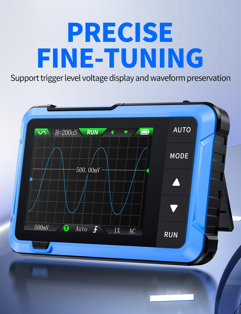 FNIRSI DSO-510 Handheld Oscilloscope/DDS Signal Generator 2 in 1, Digital Portable Automotive Oscilloscope 2.8 inch TFT, 10MHz Bandwidth, 48MS/s Sampling Rate, Trigger Function Auto/Nomal/Single - BeesActive Australia