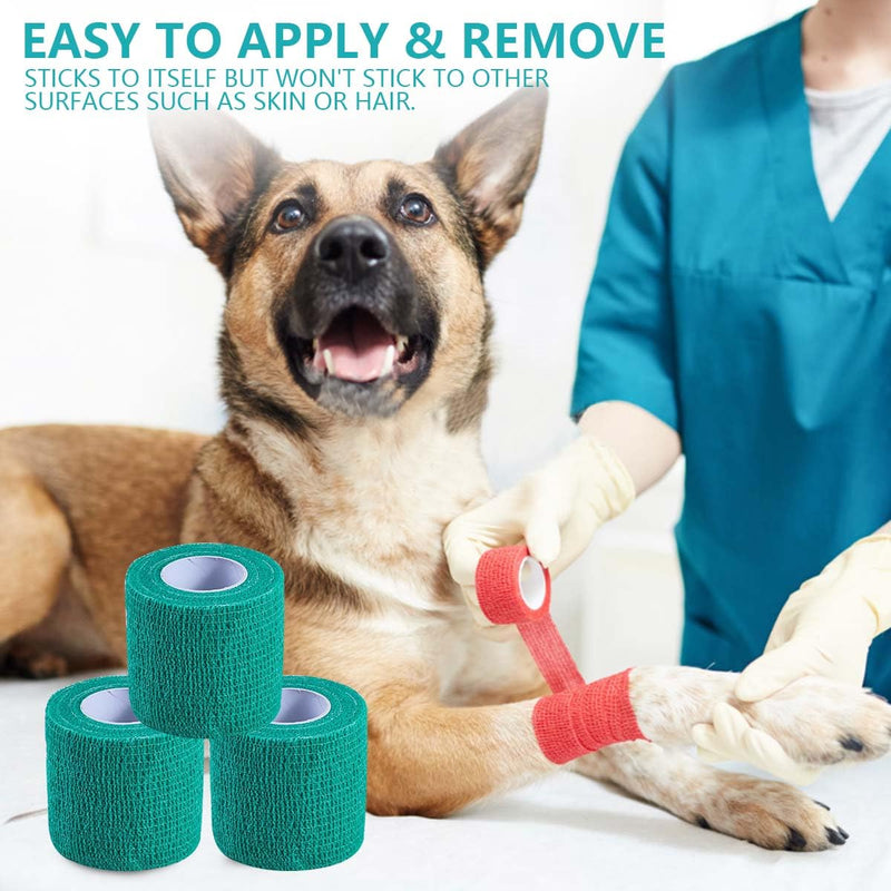 30 Pack 2 Inch x 5 Yards Green Self Adhesive Bandage Breathable Cohesive Bandage Wrap Rolls Elastic Self-Adherent Tape for Stretch Athletic, Sports, Wrist, Ankle 2 Inch, 30 Pack - BeesActive Australia