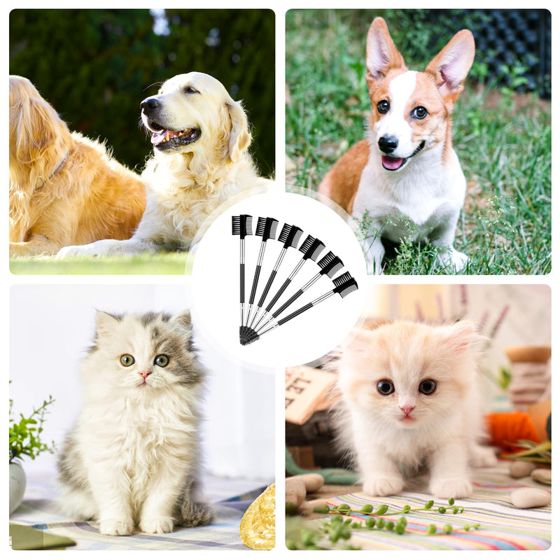 6 Pcs Dog Tear Comb Tear Stain Remover Comb Double-Head Dog Eye Brush Dog Eye Cleaning Comb Dog Eye Comb Brush Pets Grooming Comb Double-Sided for Dogs Cats (Black) - BeesActive Australia