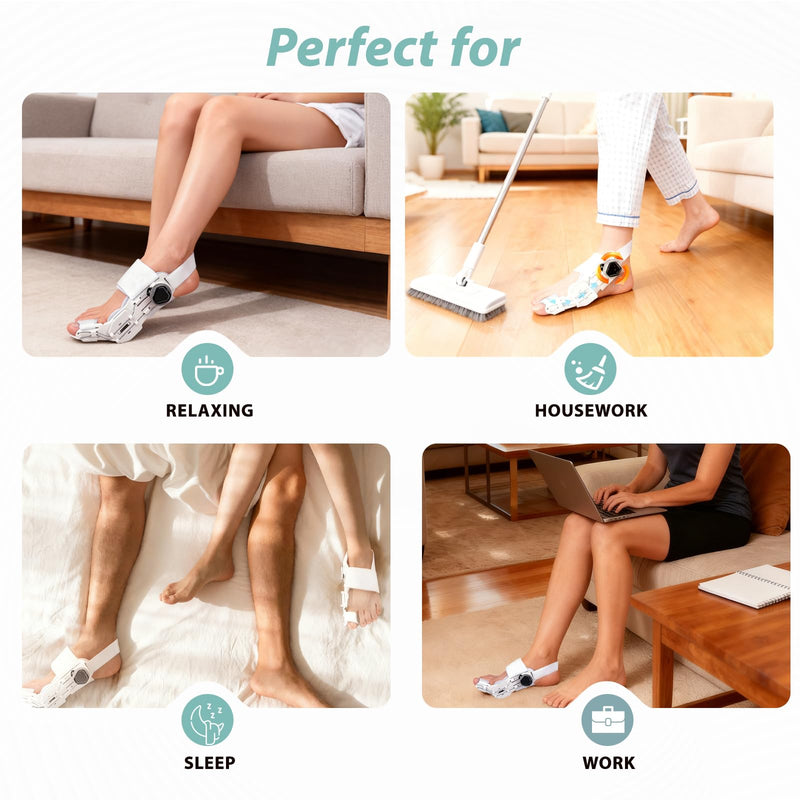 GAB Upgraded Bunion Corrector for Women & Men - Adjustable Bunion Splint with Knob for Big Toe Relief & Hallux Valgus Correction, Day/Night Orthopedic Toe Straightener (2, White) 2