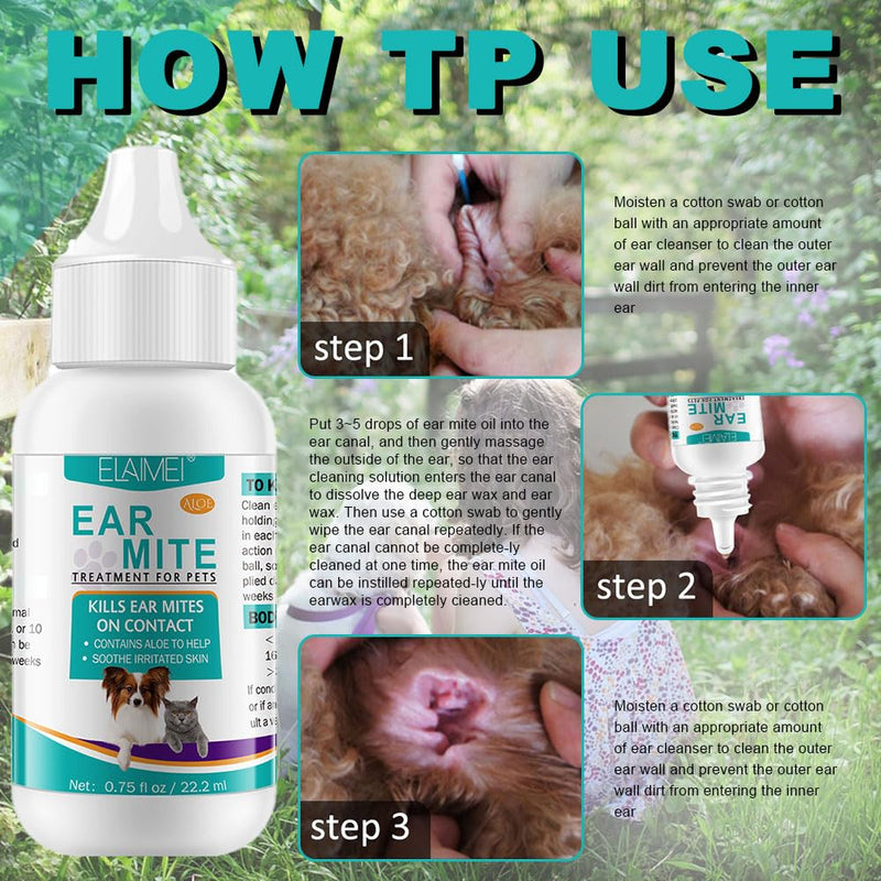 Dog Ear Infection Treatment Dog Ear Drops Ear Mite Treatment For Dog Ear Cleaner for Alleviation Suffering From, Ear Mites, Ear Inflammation Itching and Odours Stinky Stuff