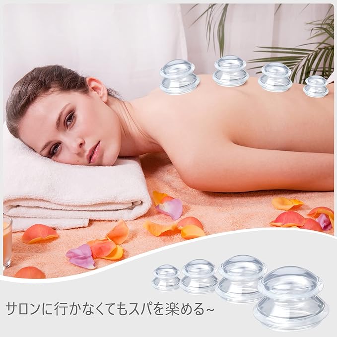 oGoDeal Silicone Cupping Sucking Ball Vacuum Cup Set, 4 Sizes, Unisex, Japanese Instruction Manual & Body Point Chart (XL2L2M) - BeesActive Australia