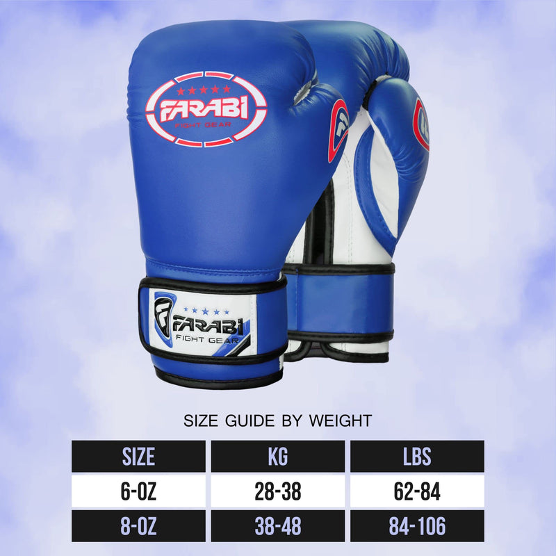 Farabi Sports Kids Boxing Gloves 4, 6, 8-oz Boxing Gloves for Kids Junior Boxing Gloves Youth Boxing Gloves Boys and Girls Boxing Training Gloves for MMA Muay Thai & Punching Bag Blue