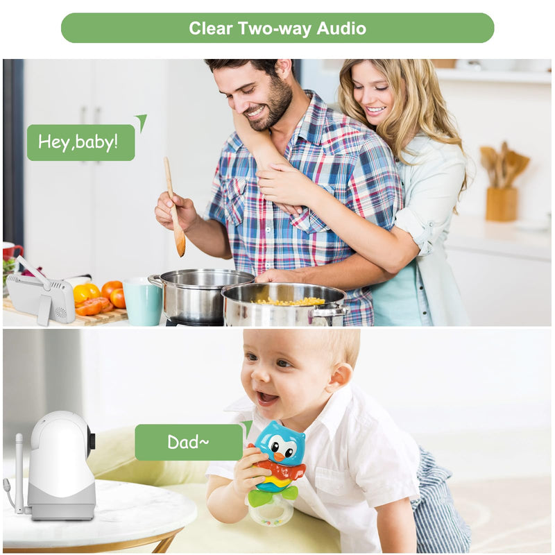 Baby Monitor with Camera and Audio, 5" Large Screen with 30-Hour Battery, 1000ft Range Video Baby Monitor, Remote Pan-Tilt-Zoom Baby Monitor No WiFi, Night Vision, VOX, 2-Way Talk, 8 Lullabies - BeesActive Australia