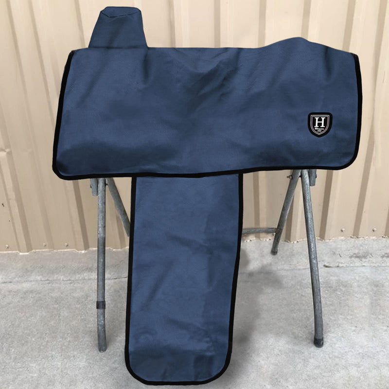 Harrison Howard 600 Denier Splash-Resistant Protective Saddle Cover Protection from Scratches, Direct Sunlight, and Dust/Debris Keeps Saddle in Pristine Condition-Navy Navy - BeesActive Australia