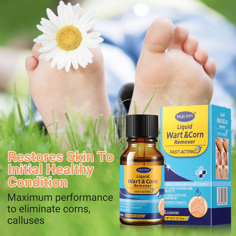Wart Corn Remover Liquid, Smoothes Skin Gentle Fast Acting Gel Wart Removal for Plantar Wart Flat Warts and Corns (M02) M02 - BeesActive Australia