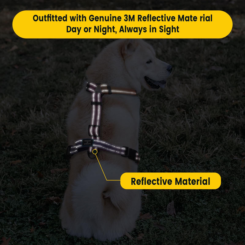 Roses&Poetry Dog Harness with Leash, No Pull Adjustable Harness Leash, Reflective Dog Halter Harnesses Comfort Padded Handle, Pet Walking Harness for Medium Dogs（Mistyrose-M） Mistyrose - BeesActive Australia