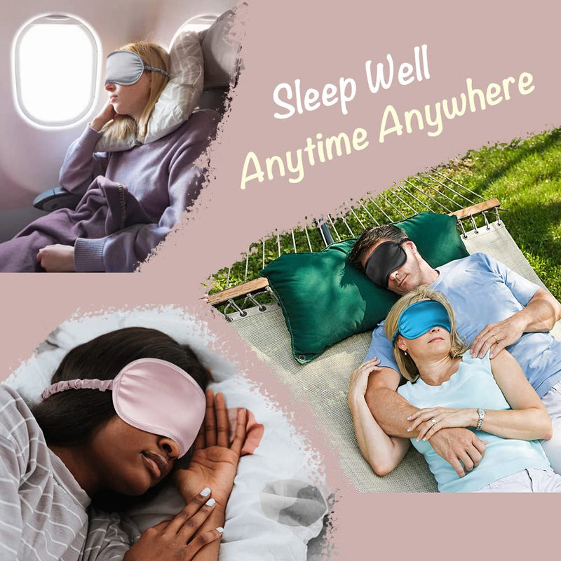 LULUSILK Mulberry Silk Sleep Eye Mask & Blindfold with Elastic Strap/Headband, Soft Eye Cover Eyeshade for Night Sleeping, Travel, Nap(Pink) Pink 1 Count (Pack of 1) - BeesActive Australia