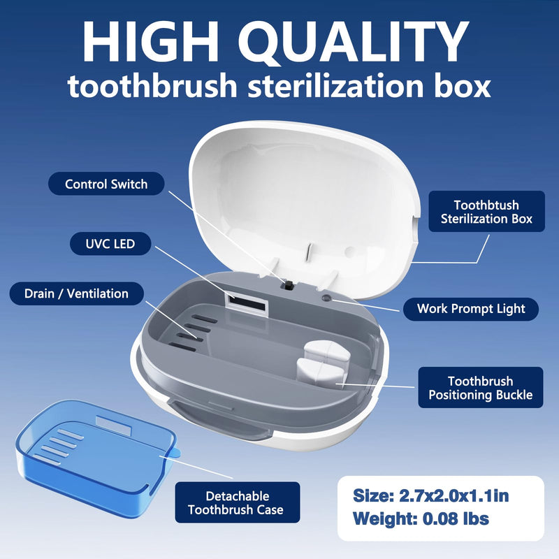 Toothbrush Covers Case San itizer and Holder with UV Light,Toothbrush Covers with Holder, Rechargeable Portable Toothbrush Cleaner Case（White） white - BeesActive Australia