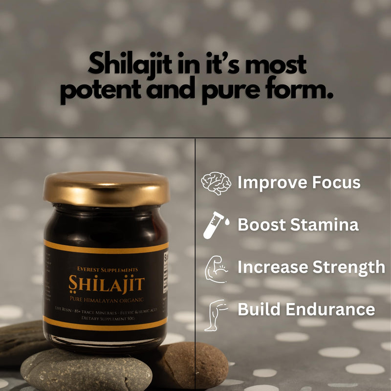 Pure Himalayan Organic Shilajit Resin - Gold Grade 500 mg Maximum Potency Natural Shilajit Resin with 85 Trace Minerals & Fulvic and Humic Acid for Energy Immune Support, 30 Grams 29.98 Grams - BeesActive Australia