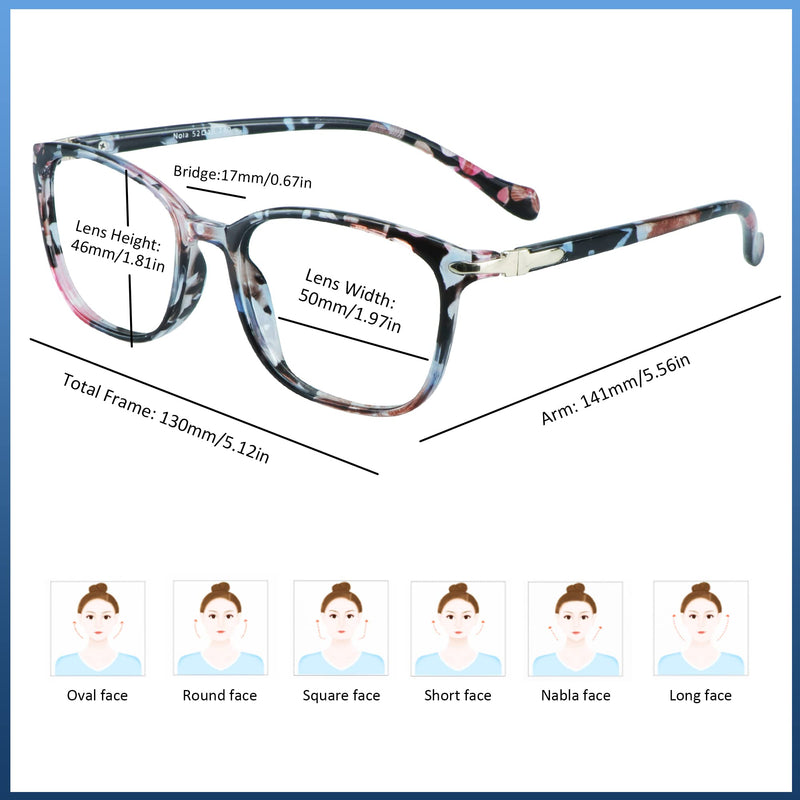 VisionGlobal Blue Light Blocking Glasses for Women, Anti Eyestrain, Computer Reading, TV Glasses, Stylish Square Frame, Anti Glare(+1.75 Magnification) 01_nola_pink 1.75 x - BeesActive Australia