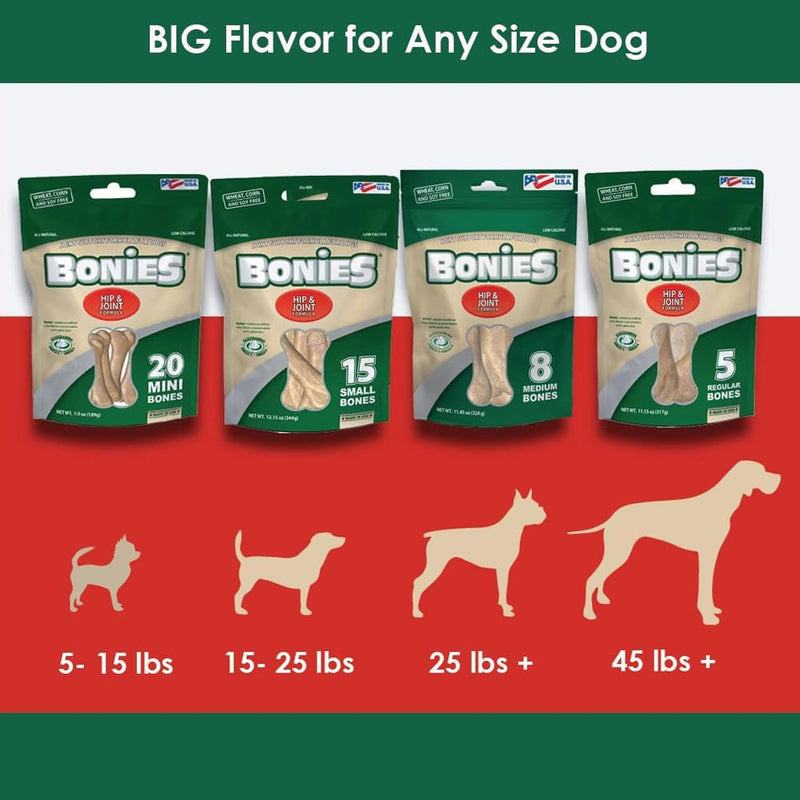 Bonies Natural Hip & Joint Formula Medium-Sized Single Bone, Glucosamine & Omega Fatty Acids, Fresh Breath, Clean Teeth, Low Calories, Chicken Flavor, 1 Bone - BeesActive Australia