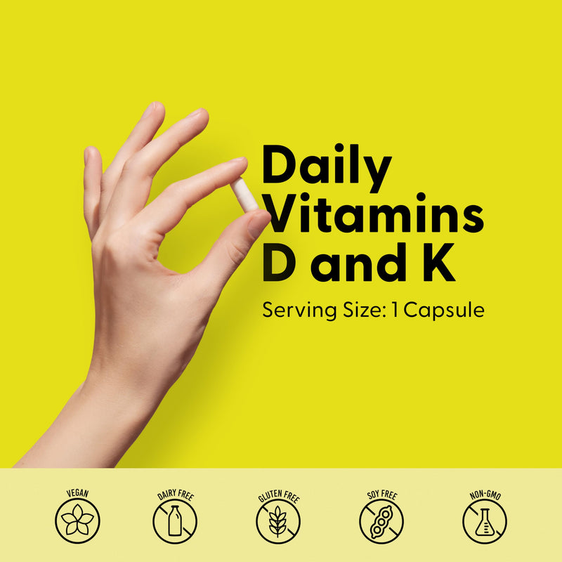 LIVELY VITAMIN CO. Solar Power Vitamin D3 2000 iu - Patented Vitamin K - MK7 - Immune Balance - Brain Function - Mood - Heart - Stress - 60 Count 60 Count (Pack of 1)