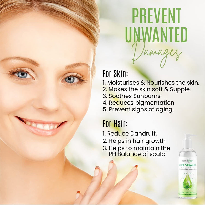 Aloe Vera Gel - Organic 100% Pure Aloe + Witch Hazel + Vitamin C + Vitamin E - Skin Soothes, Moisture And Repair Formula, Nutrients Rich And Cold Pressed - 16 FL OZ / 480 ML 16 Fl Oz (Pack of 1)