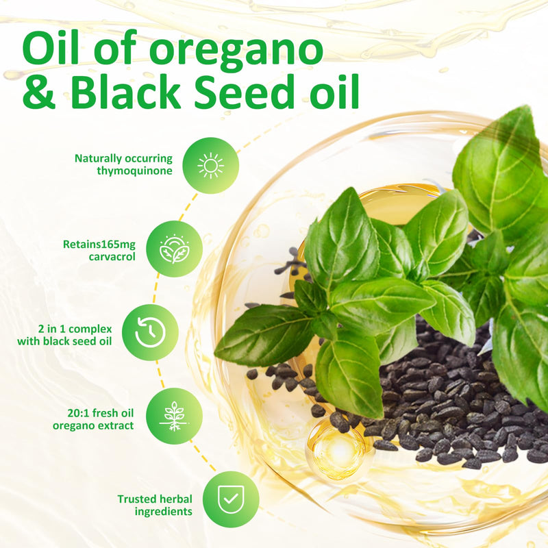 300 Softgels Wild Oregano Oil Capsules Organic Pills of Oregano Softgels Capsules Organic with Black Seed Oil 300 Count (Pack of 1)