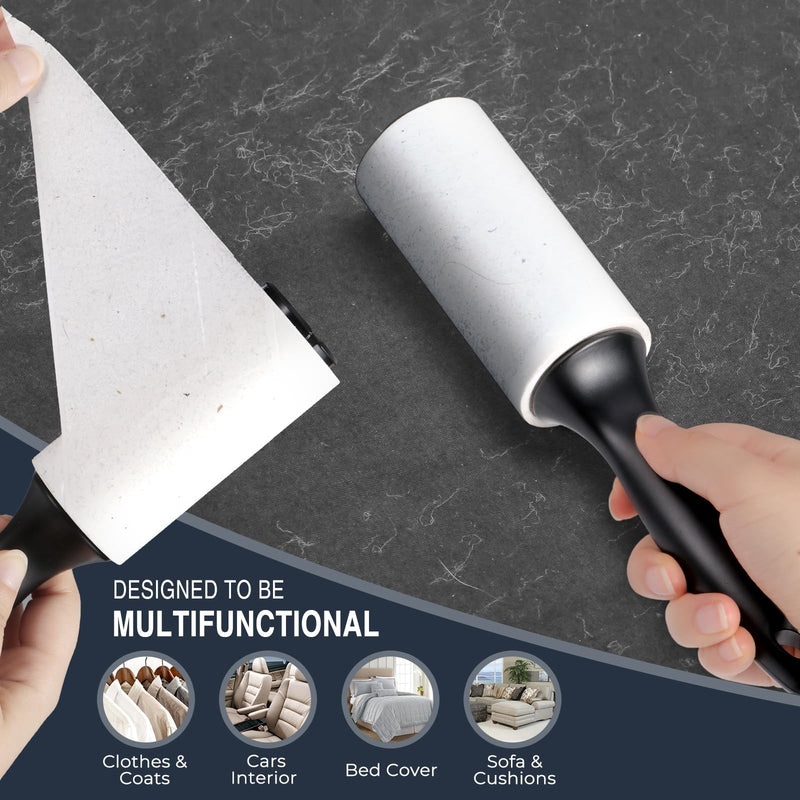 Vinabo lint roller 6 rolls with 60 sheets each + 1 dispenser, extra sticky portable lint remover, lint roller for animal hair, lint roller for dust, hair, cat hair, dog hair - BeesActive Australia