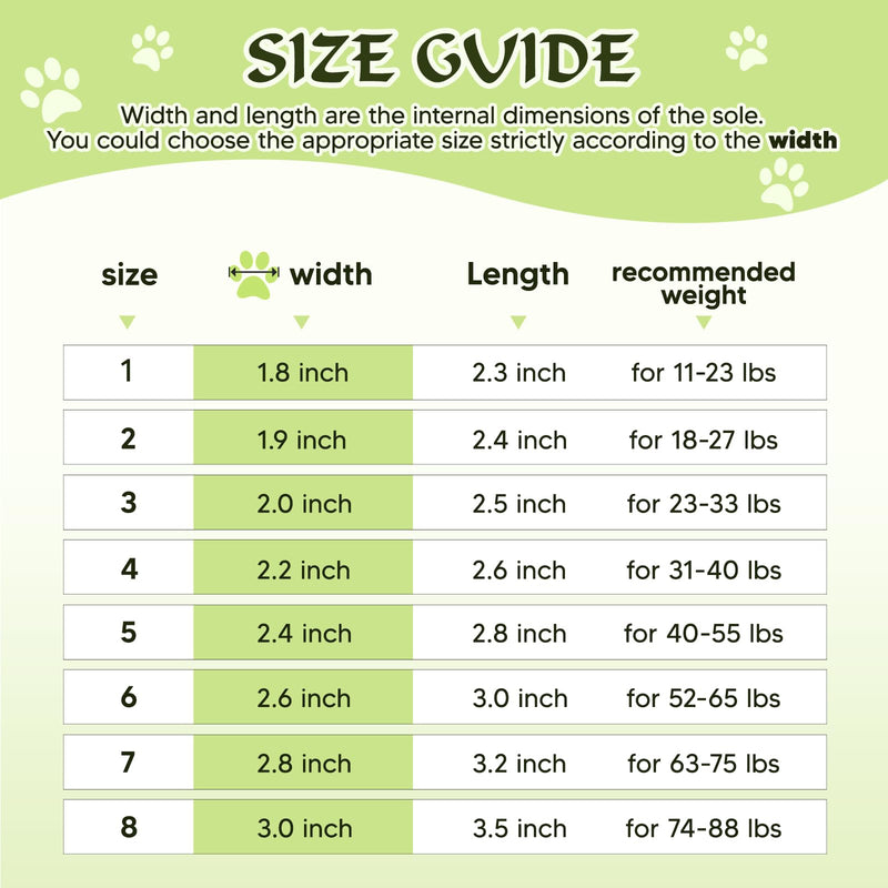 Dog Shoes, Dog Shoes for Medium Dogs, Anti Slip Dog Boots & Paw Protectors for Winter Snowy and Summer Hot Pavement, 4 Pack Dog Booties Waterproof for Medium Size Dogs with Green (Size 5) Size 5: 2.4''x2.8''(W*L) - BeesActive Australia
