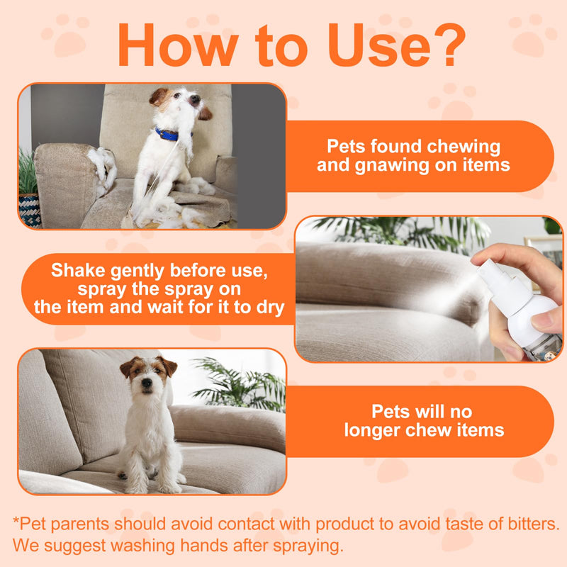 Bitter Apple Spray for Dogs to Stop Chewing. 175ML No Chew Spray for Dogs. Effective Dog Deterrent Spray for Carpet Furniture & Plant. Anti Chew Spray for Dogs Puppies. Alcohol-Free & Non-Toxic Orange - BeesActive Australia