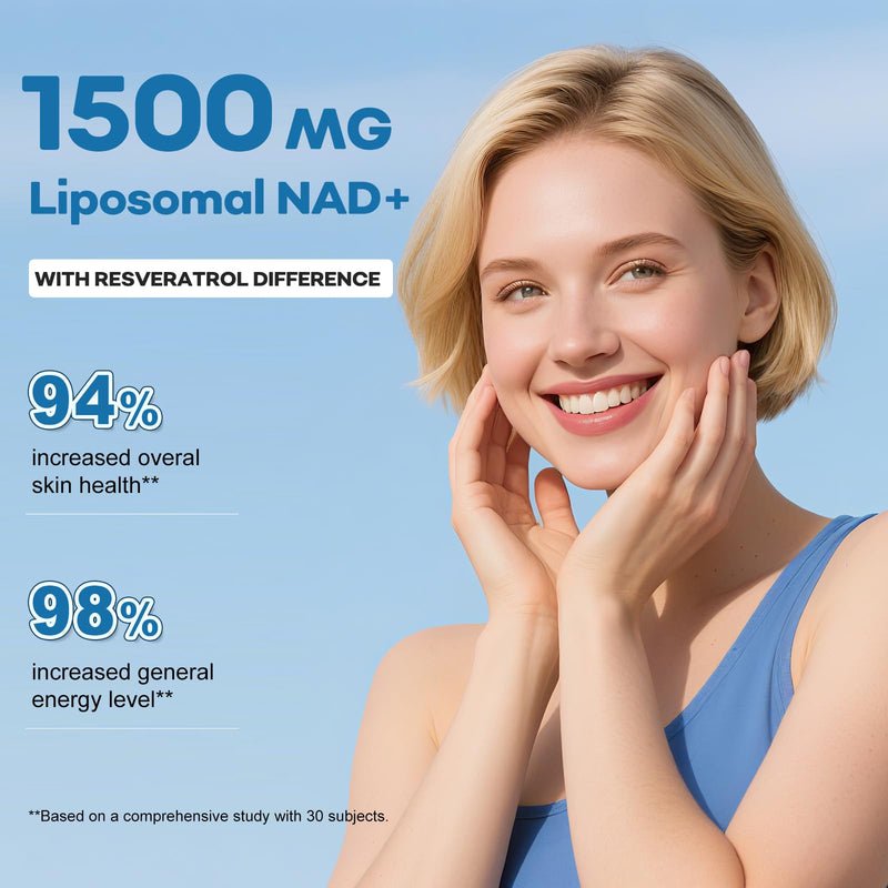 BEWORD Liposomal NAD 2000 Mg, 180 Capsules | 4-in-1 Formula with Liposomal NAD, Trans-Resveratrol, Non-GMO | Energy Support 180 Count (Pack of 1)