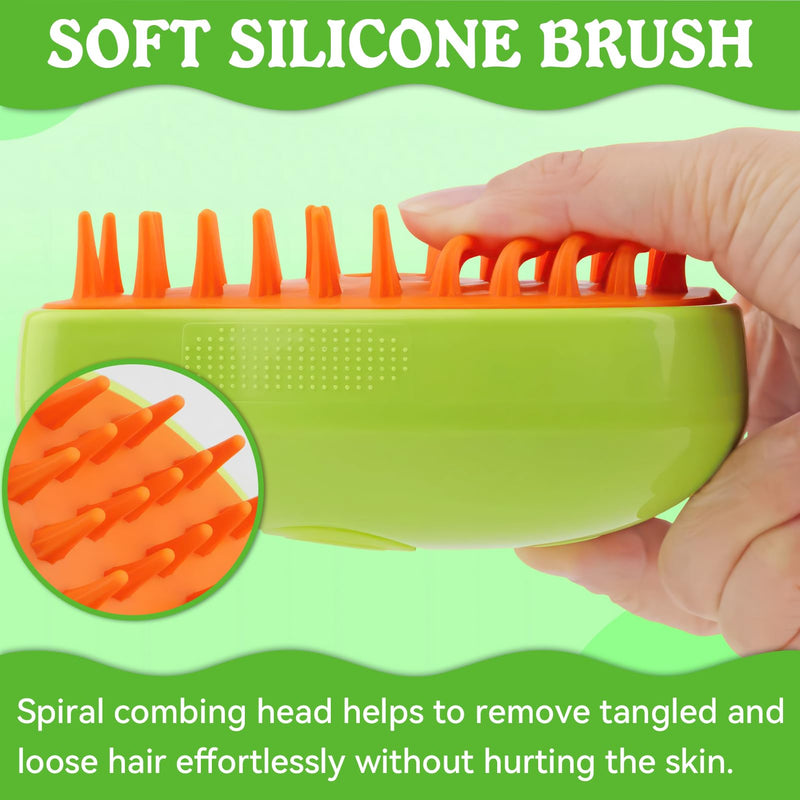 3-in-1 cat brush with steam, steam brush cat Steamy Brush cat steam brush for cats with spray cat brush with water cat steam brush grooming brush for cats and dogs for hair removal green - BeesActive Australia