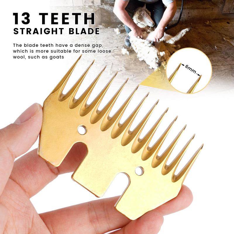 Sheep Shears Blades Sheep Clippers Replacement Blades for Electric Wool Comb Cutter Clipper Scissors Blade for Sheep Alpacas Goats and More (Straight 13-Tooth) Straight 13-tooth - BeesActive Australia