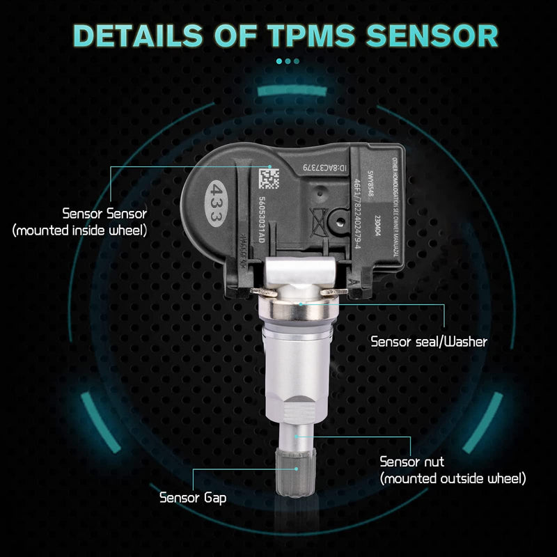AULINK 56053031AD TPMS Tire Pressure Sensor ‎for Dodge Avenger Caliber Dakota Grand Caravan, Chrysler 300 300C Crossfire, Jeep Cherokee Commander Compass Grand Cherokee Wrangler KIA Mitsubishi Lancia - BeesActive Australia