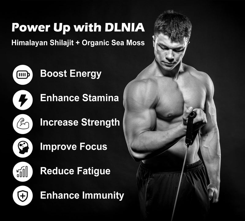 Shilajit 9000mg, Sea Moss 17500mg, Ginger & Black Seed Oil 4000mg, Ashwagandha 5000mg, Rhodiola Rosea, 1000mg Panax Ginseng 1500mg, All in 1 Supplement - Sea Moss & Shilajit Vitality Bundle - BeesActive Australia