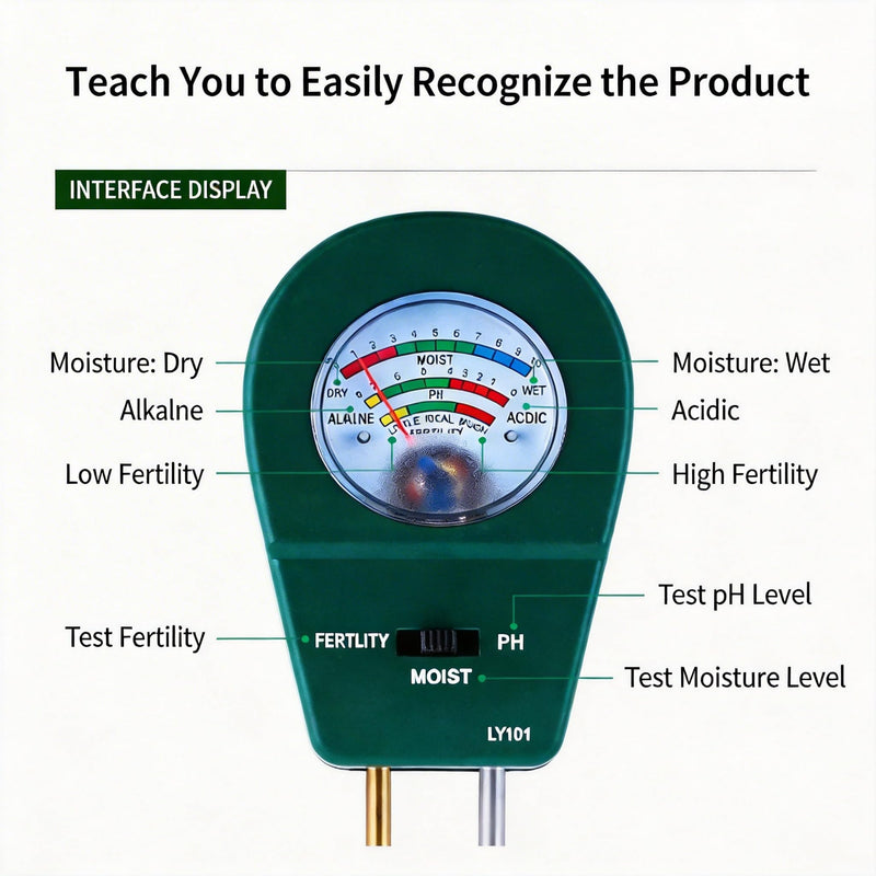 3-in-1 Soil Test Kit: Soil Moisture Meter, pH Meter, and Fertility Tester. Ideal for Gardens, Farms, Plants, Outdoor and Indoor use, Lawn Care, and houseplants. No Battery Required. - BeesActive Australia
