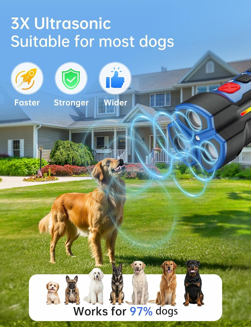 Enhanced Ultrasonic Dog Bark Deterrent Devices, Professional 50ft Range Anti Barking Devices for Dogs, Long Battery Life & Safe Humane Design, Effectively Stops Noise & Bad Behavior