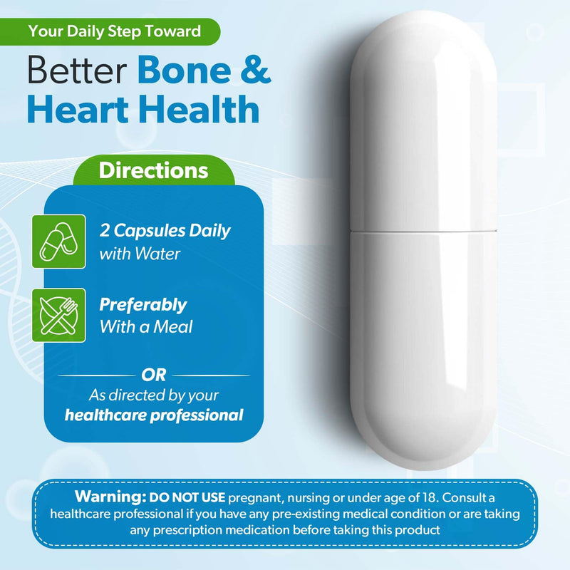 Vitamin D3 K2 Bone Health, Heart Support & Calcium Absorption Supplement | Immune Wellness, 5000 IU D3 with MK7 K2 90mcg, 120 Veg Capsules, Non-GMO, Gluten Free, Made in USA