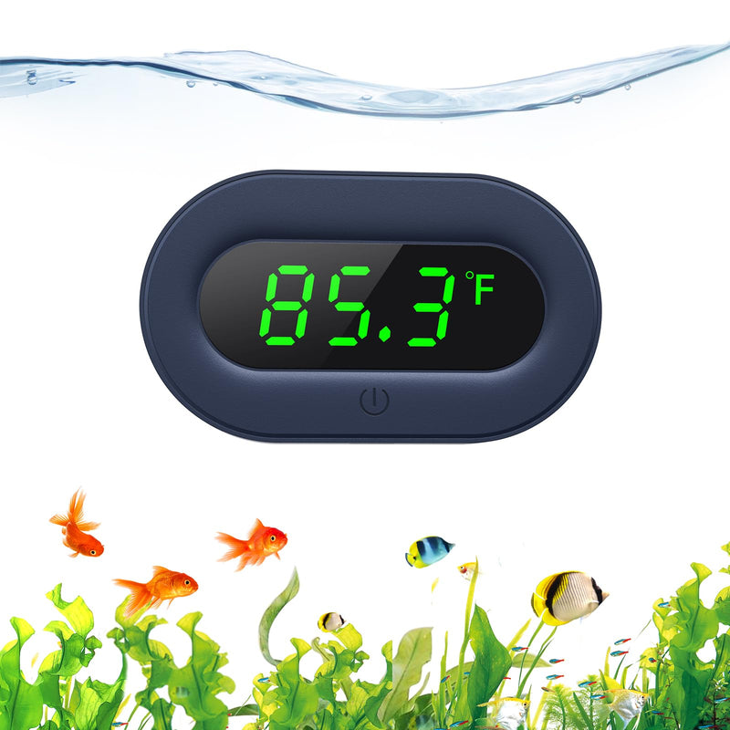 PAIZOO Aquarium Thermometer Digital, LED Display Fish Tank Thermometer Stick On Highly Accurate to ±0.9℉, Wireless Temperature Measurement for Fish, Betta, Aquatic, Replaceable Battery Green Display