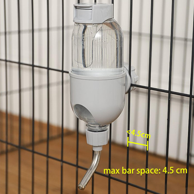 Pet Water Bottle for Cage Crate 17oz Water Dispenser for Small Animal Rabbit Guinea Pig Chinchilla Ferret Squirrel Hedgehog (Gray) Gray - BeesActive Australia