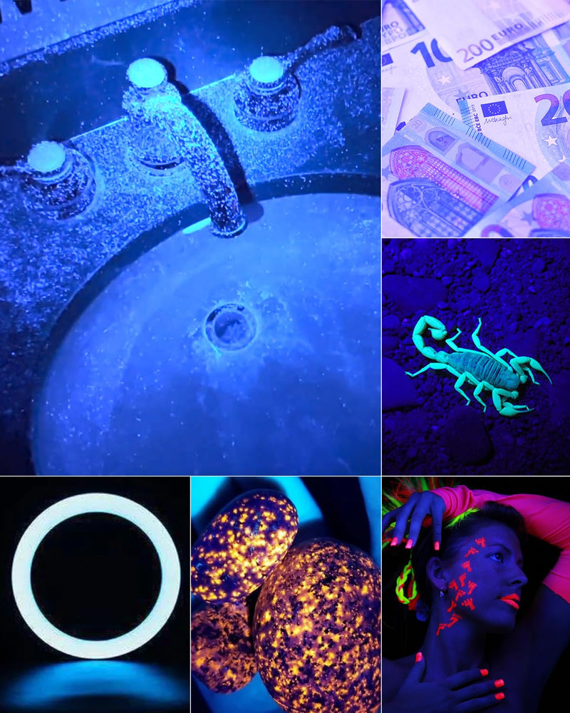 Eagou Diary UV Flashlights | 395nm 5W Black Light Flashlights | Mini Woods Lamp | Zoomable Ultraviolet Flashlight | Rechargeable Pet Urine Detector Light | Waterproof UV Flashlight for Pet Urine - BeesActive Australia
