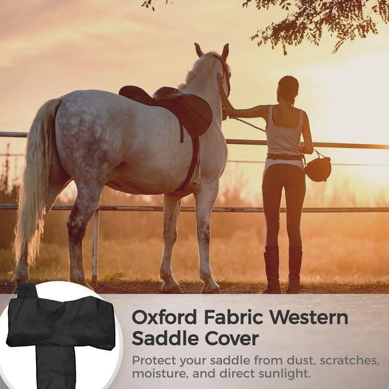 Oxford Fabric Western Saddle Cover, Waterproof Protective Cover with 6 Elastic Straps, Sturdy Scratch-proof Case for Most Full-Size Western Saddles - BeesActive Australia