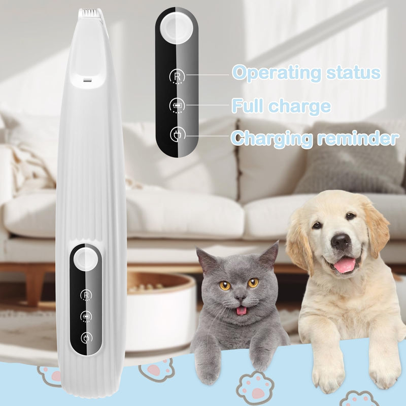 Quiet Dog Clipper, Paw Trimmer with LED Light, USB Rechargeable Waterproof Paw Shaver, Pro Dog Trimmer, Super Quiet Painless Paw Care for Dogs - BeesActive Australia
