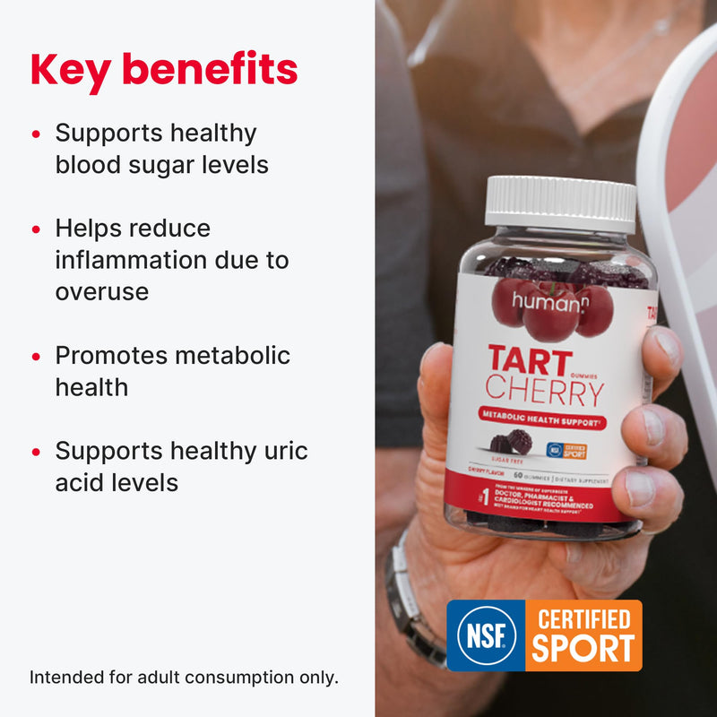 HumanN Tart Cherry Gummies - Uric Acid, Immunity, Inflammation & Metabolic Health Support ‚Äì NSF Certified Sport, Powerful Antioxidant & Non-GMO - from Maker of SuperBeets - 60 Sugar-Free Vegan Gummy - BeesActive Australia