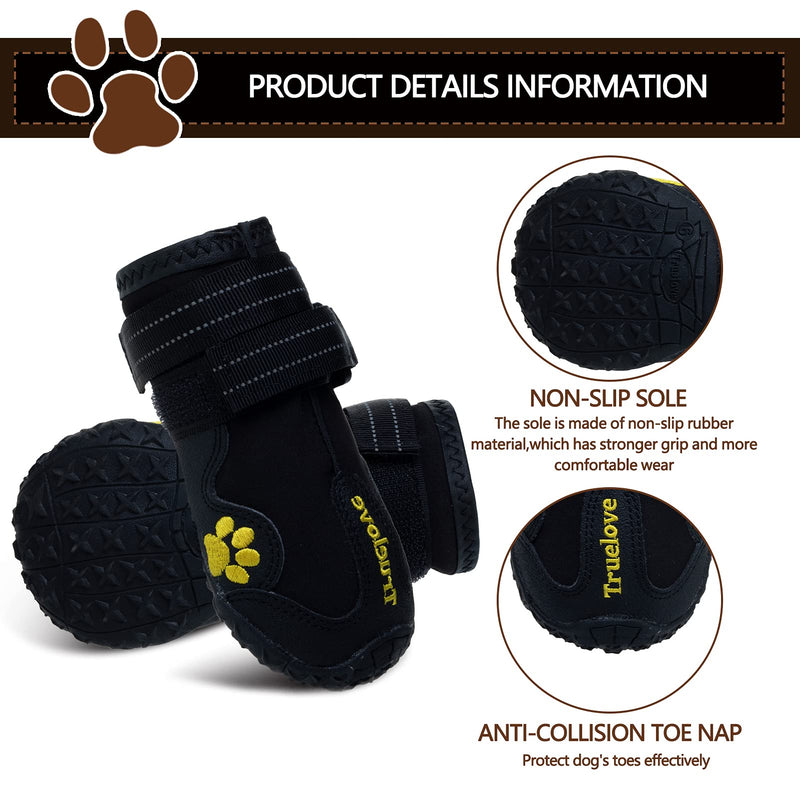 Expawlorer Anti-Slip Dog Shoes Waterproof & Stain Resistant Dog Booties with Reflective Straps for Outdoor Hiking, Black, Size 8: 3.19"x3.03" (L*W) (Pack of 4) Size 8: 3.19"x3.03" (L*W) (Pack of 4) - BeesActive Australia